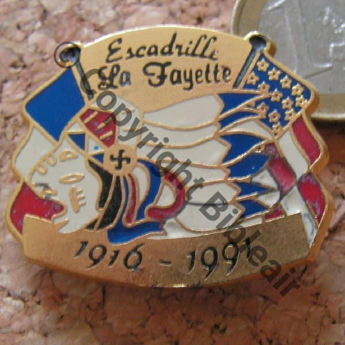 124  COMMEMO SPA.124 1991 LAFAYETTE 75e ANNIV 35mm SM Dos lisse 1Attach PINS Src.autrefoisthierry 6Eur02.26 